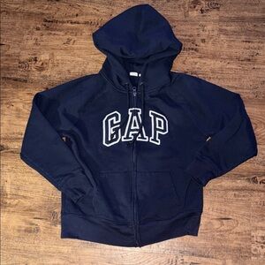 GAP Women’s Dark Blue Zip-Up Hoodie size medium EUC